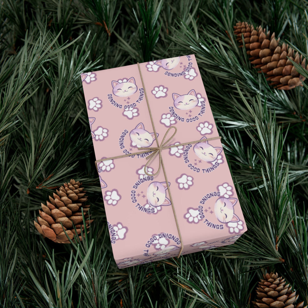 Smiling Cat Pattern Gift Wrap | All-Purpose Wrapping Paper