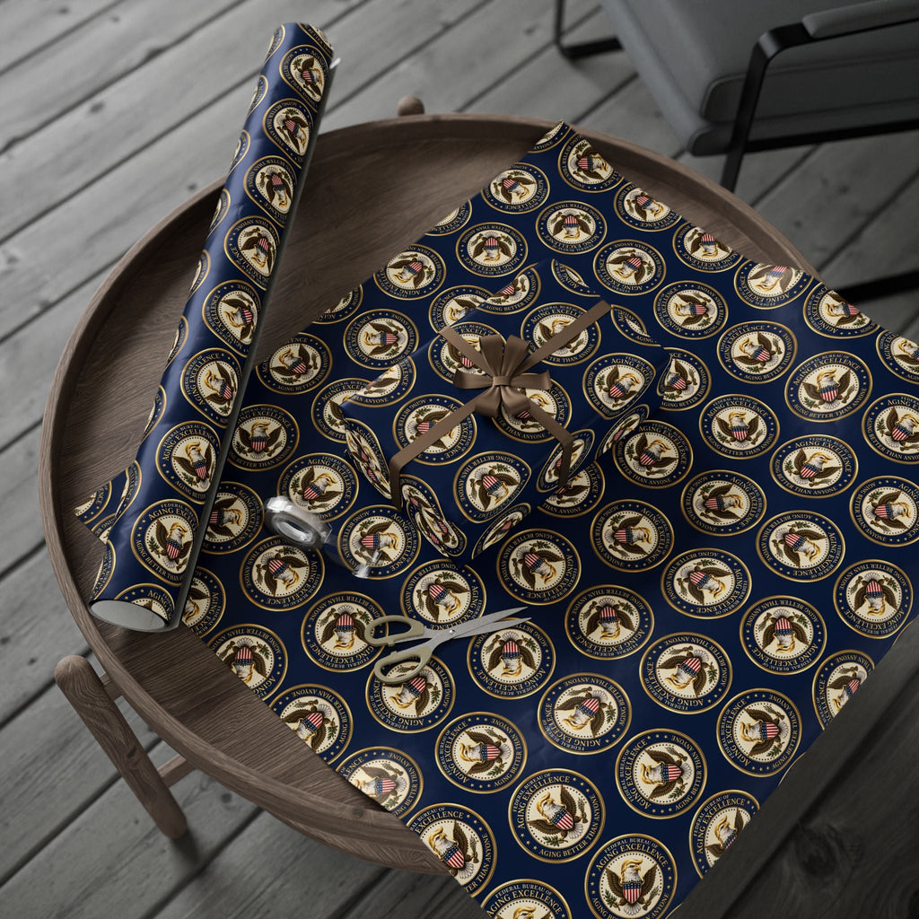 Aging Excellence – Faux Seal Birthday Wrapping Paper