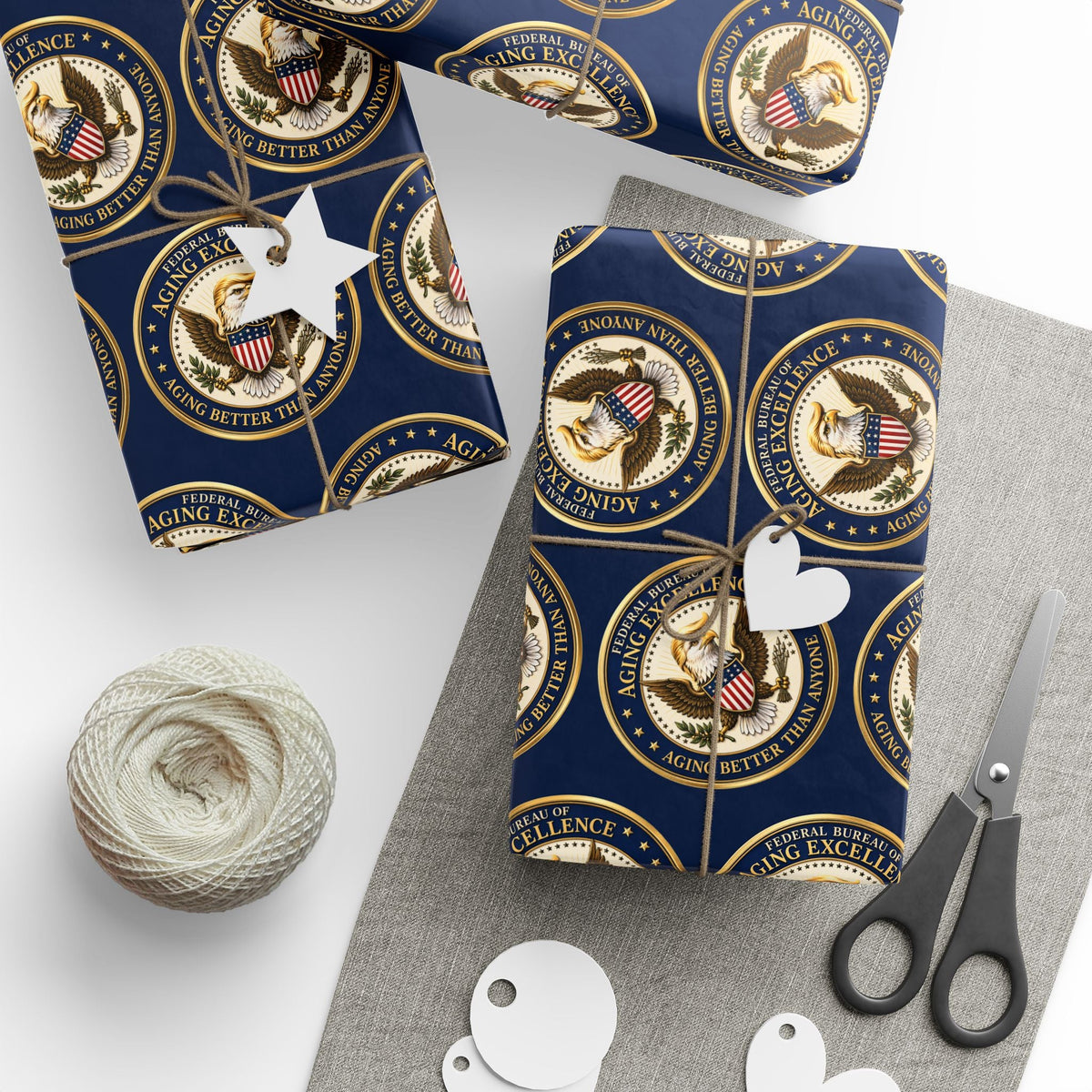 Aging Excellence – Faux Seal Birthday Wrapping Paper