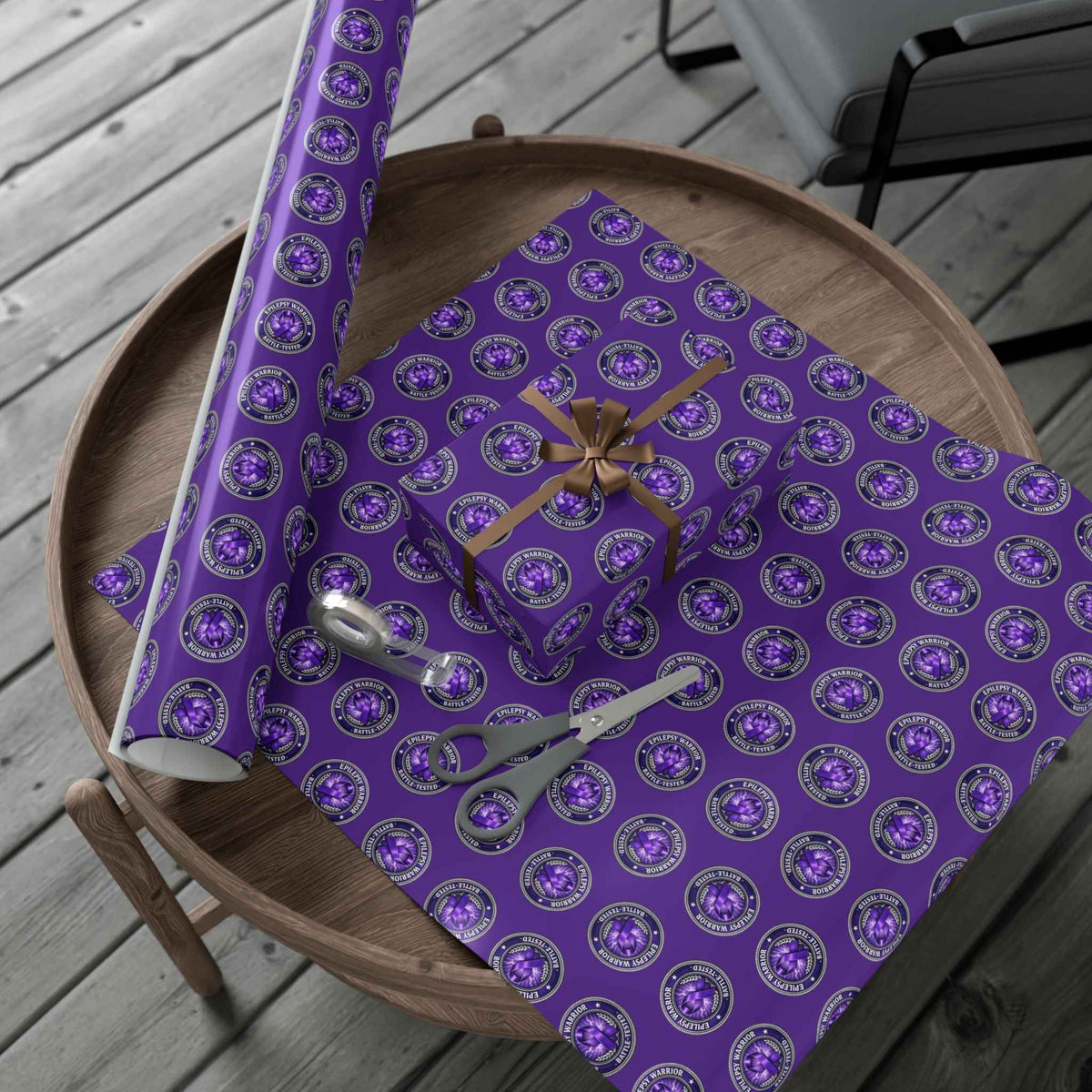 Epilepsy Warrior Gift Wrap | Purple Awareness All-Occasion Wrapping Paper