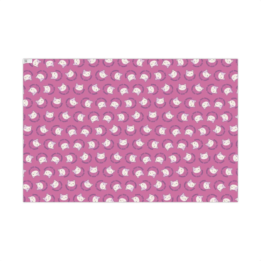 Sending Good Things Cat Gift Wrap – Pink All-Occasion Wrapping Paper