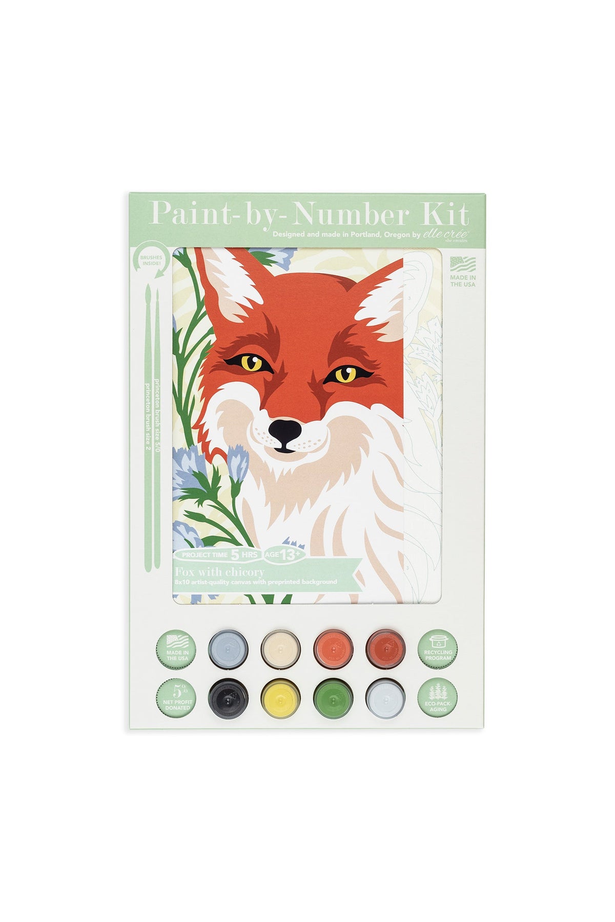 Fox with Chicory | 8x10 paint-by-number kit
