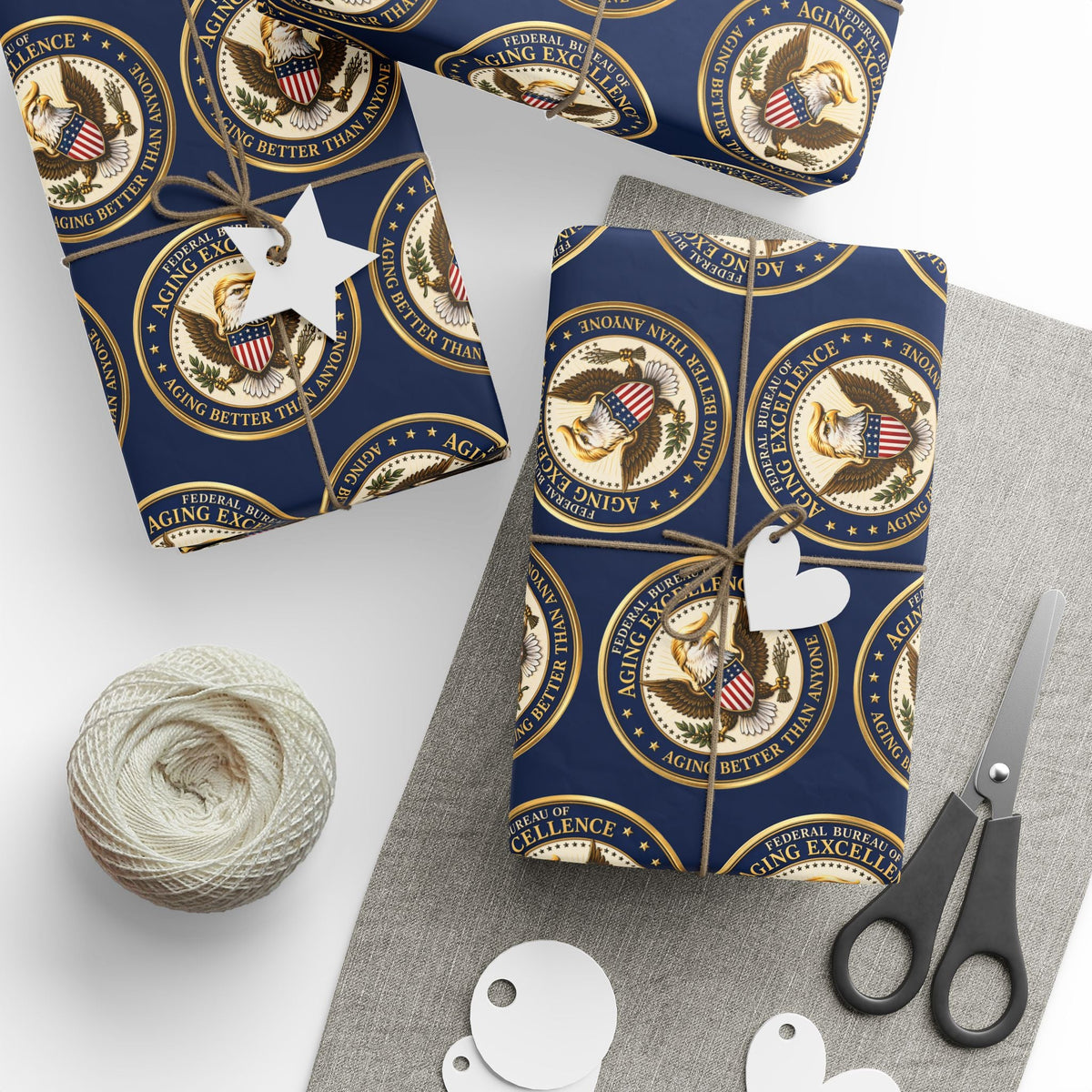 Aging Excellence – Faux Seal Birthday Wrapping Paper
