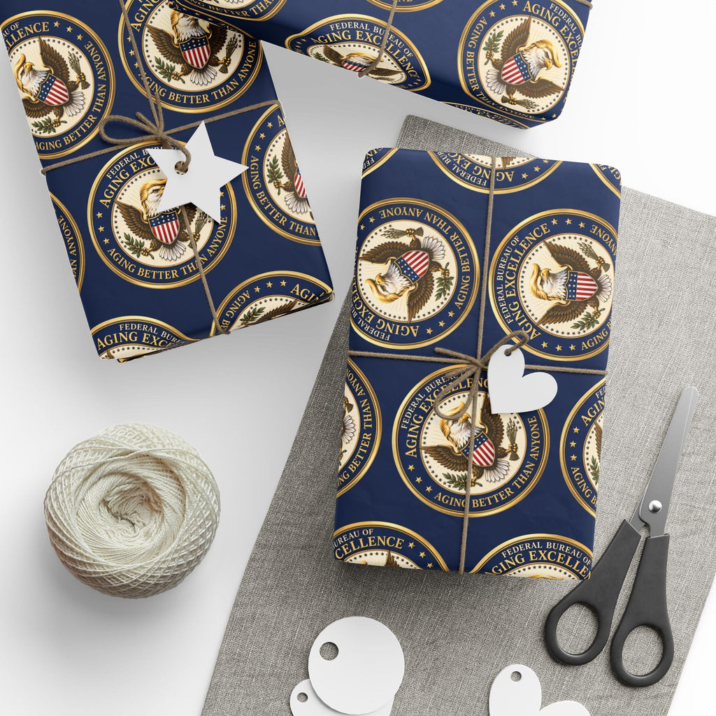 Aging Excellence – Faux Seal Birthday Wrapping Paper