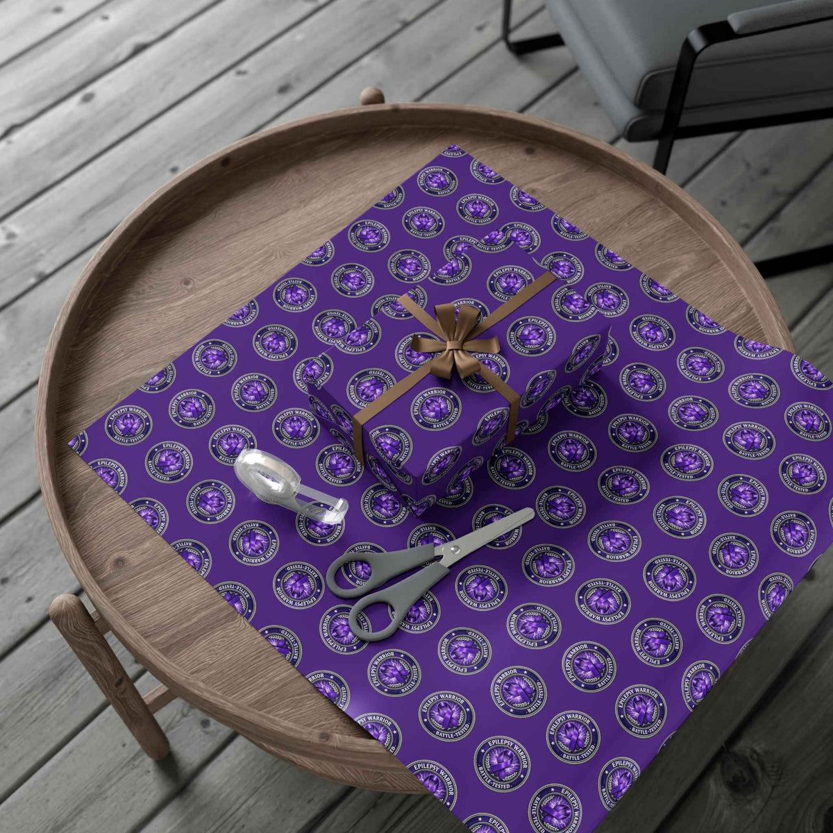 Epilepsy Warrior Gift Wrap | Purple Awareness All-Occasion Wrapping Paper