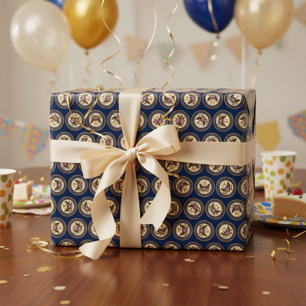 Aging Excellence – Faux Seal Birthday Wrapping Paper