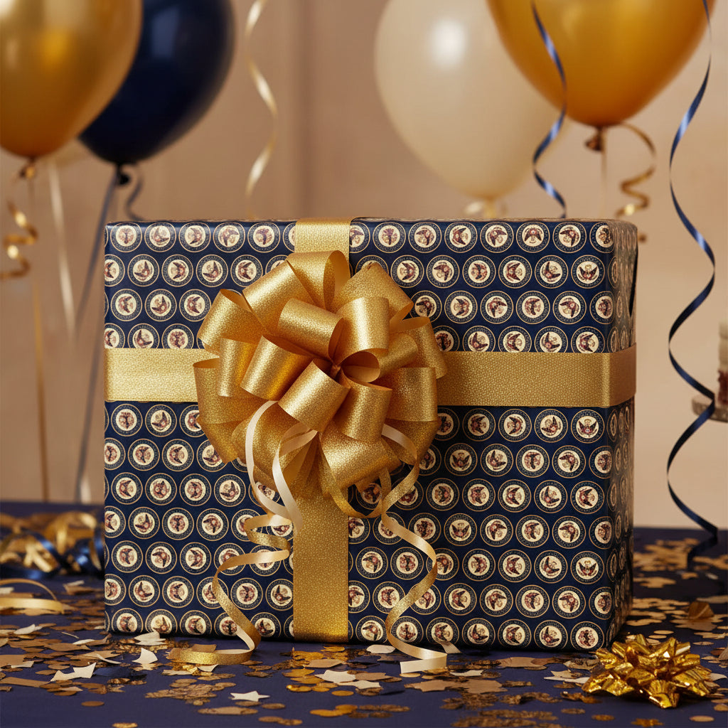 Aging Excellence – Faux Seal Birthday Wrapping Paper