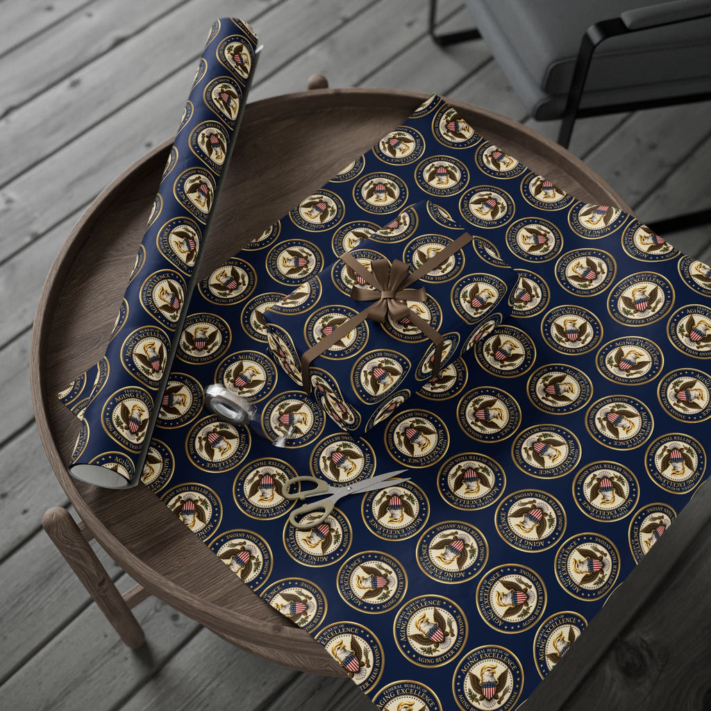 Aging Excellence – Faux Seal Birthday Wrapping Paper