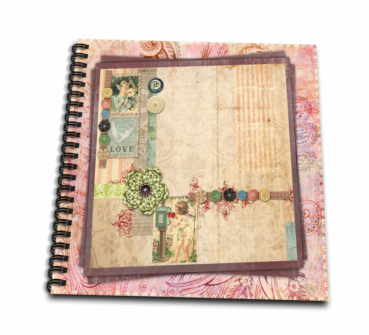 3dRose Susan Brown Designs General Themes - Vintage Scrapbook - Drawing Books (db_34131)