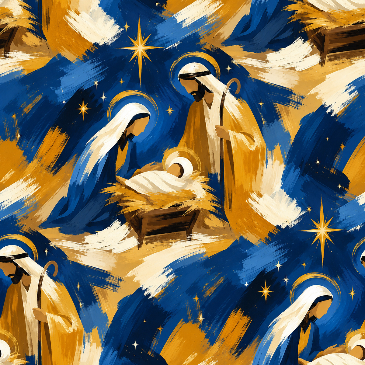 Catholic Nativity Scene Gift Wrap