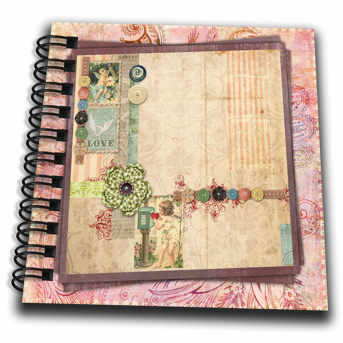 3dRose Susan Brown Designs General Themes - Vintage Scrapbook - Drawing Books (db_34131)