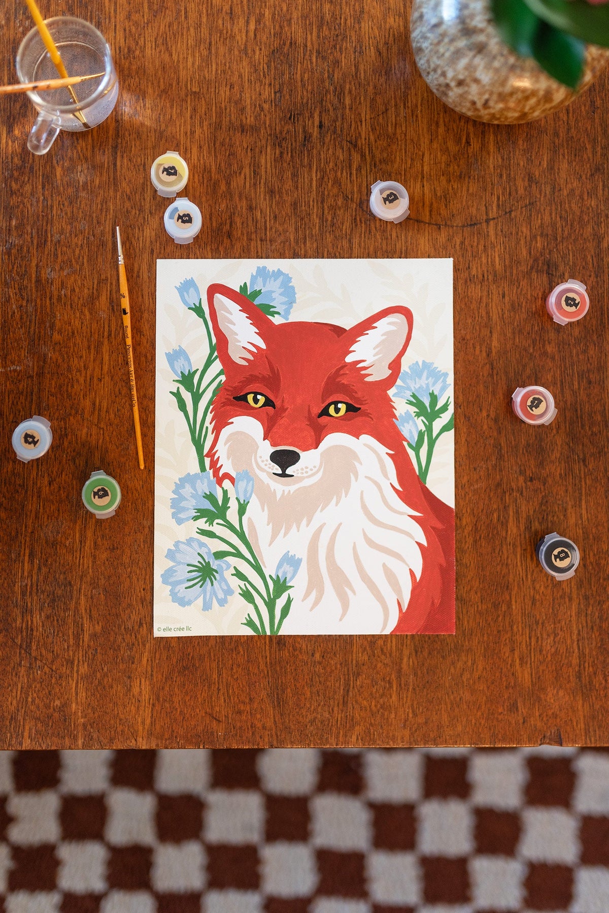 Fox with Chicory | 8x10 paint-by-number kit