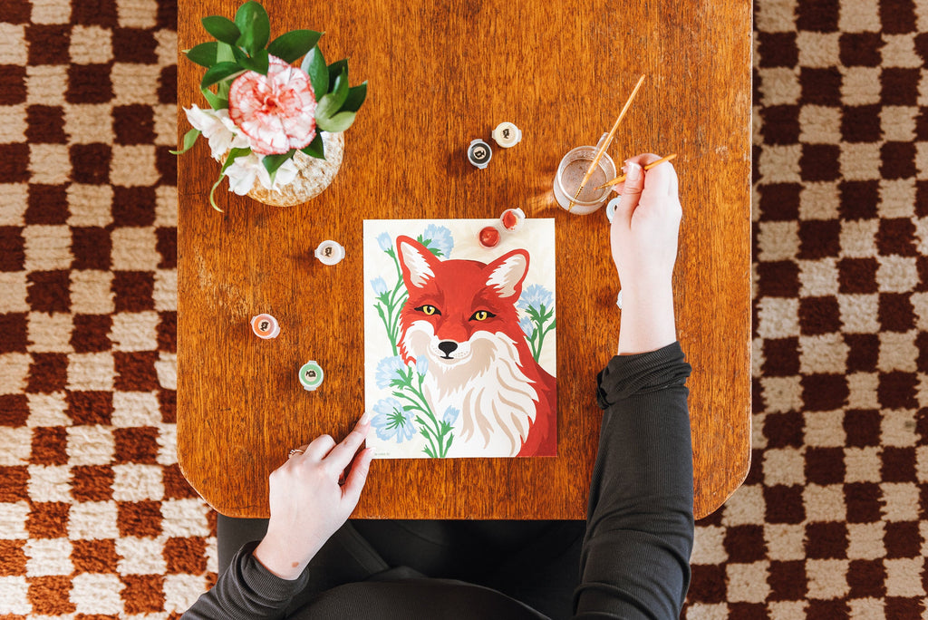 Fox with Chicory | 8x10 paint-by-number kit