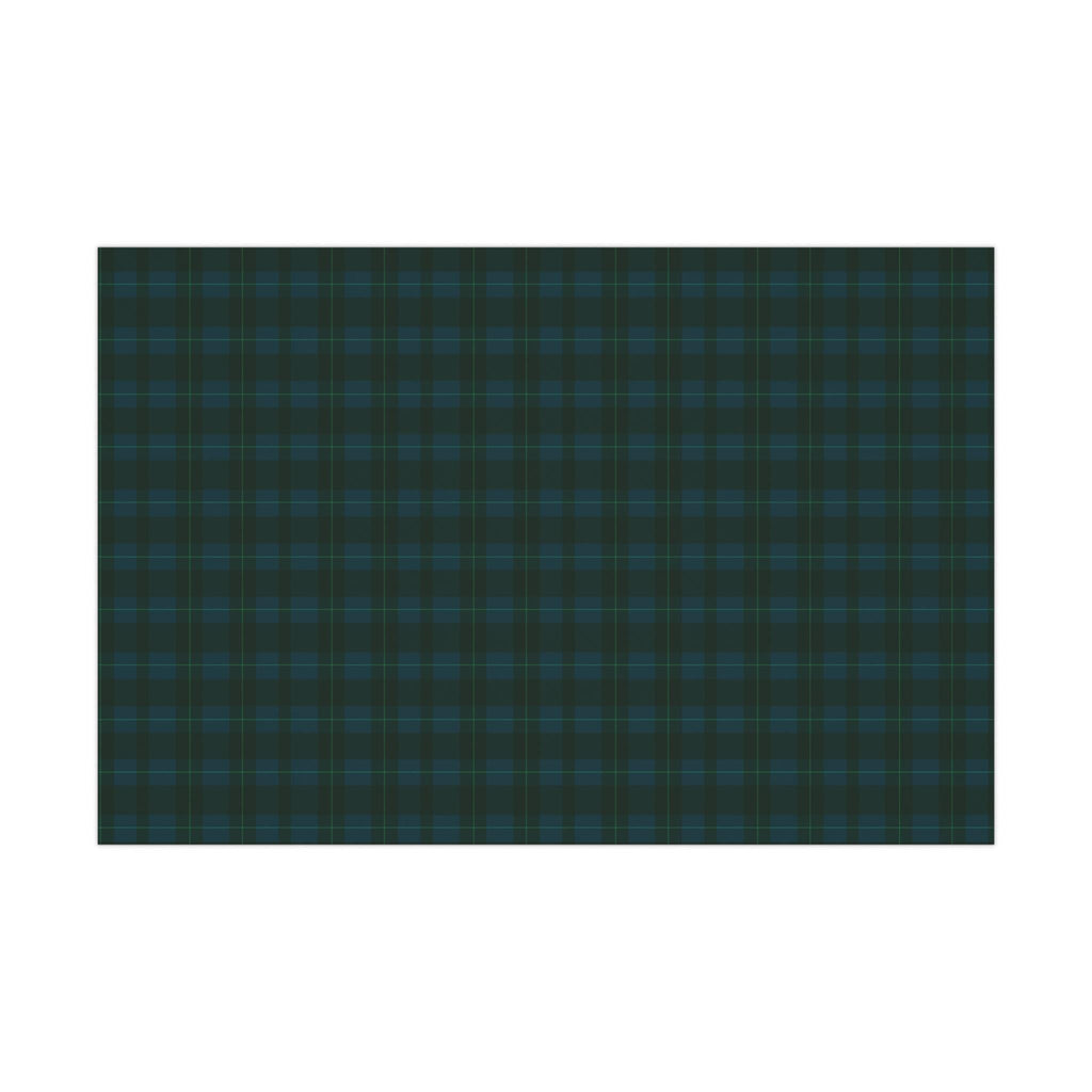 Blue and Green Plaid Wrapping Paper