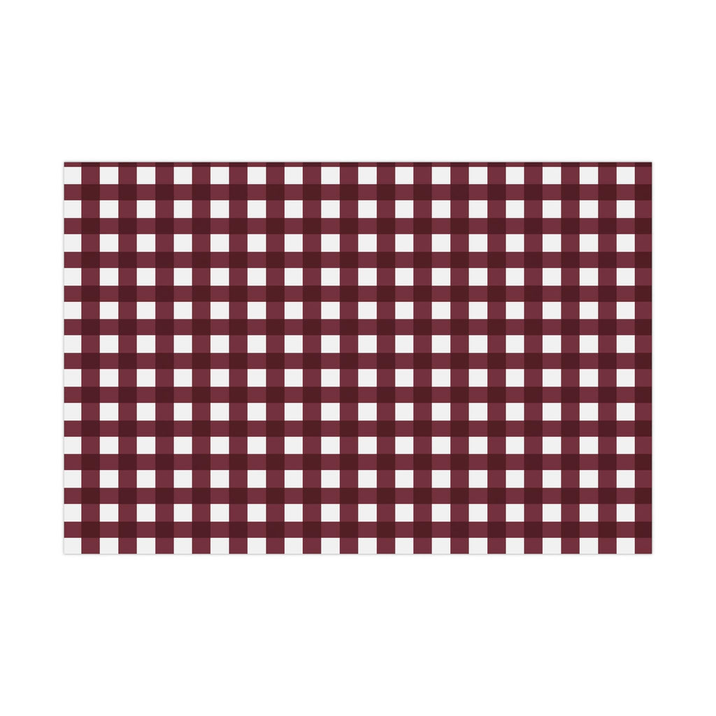 Burgundy Gingham Gift Wrap