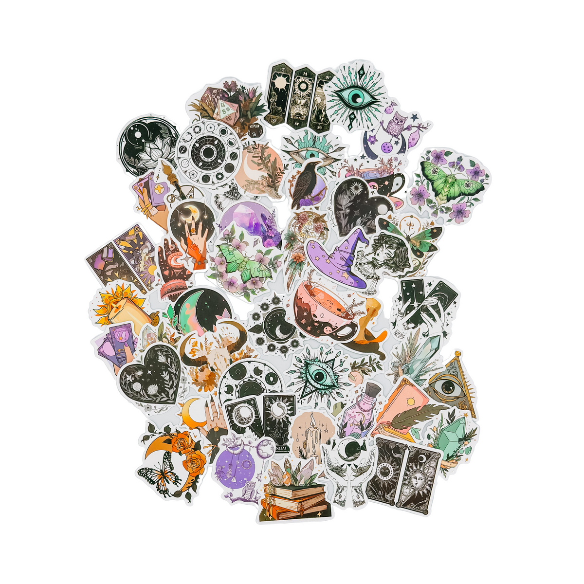 Witchy Boho Matte Sticker Set 50 Pack